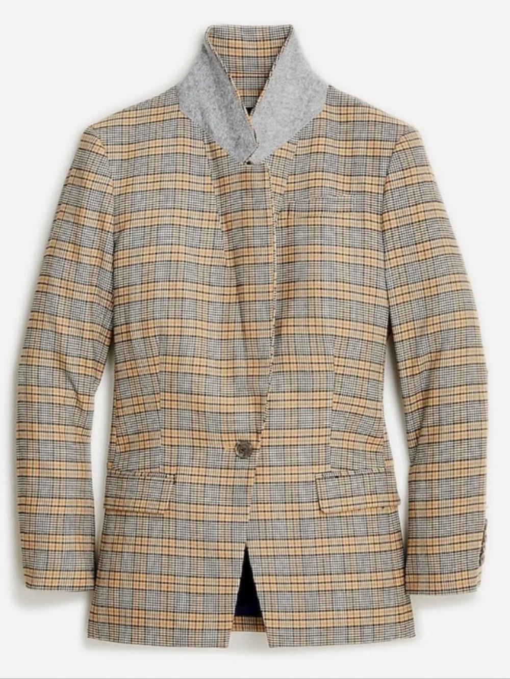 J. CREW Nalya Willa blazer in Italian drapey plaid wool blend Size 6 - Picture 4 of 17